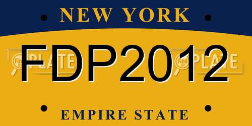 FDP2012 New York License Plate