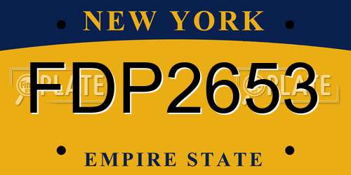 FDP2653 New York License Plate
