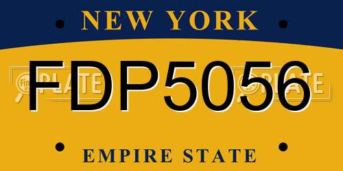 FDP5056 New York License Plate