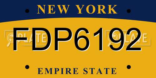 FDP6192 New York License Plate