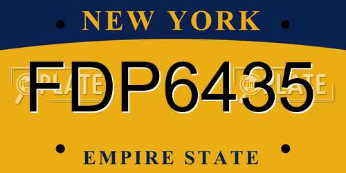FDP6435 New York License Plate
