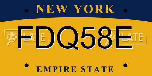 FDQ58E New York License Plate