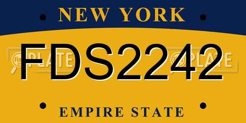 FDS2242 New York License Plate