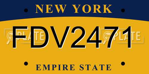 FDV2471 New York License Plate