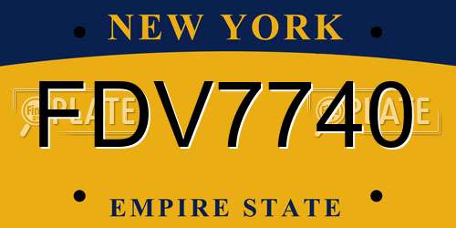 FDV7740 New York License Plate