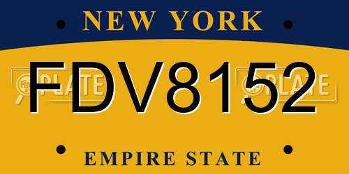 FDV8152 New York License Plate