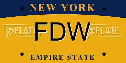 FDW New York License Plate