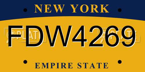 FDW4269 New York License Plate