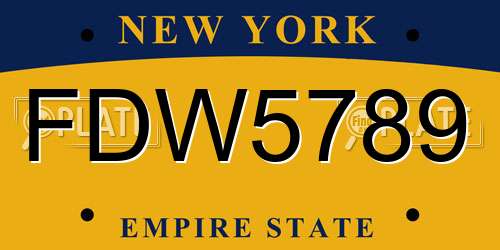FDW5789 New York License Plate