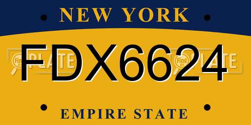 FDX6624 New York License Plate