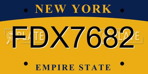 FDX7682 New York License Plate