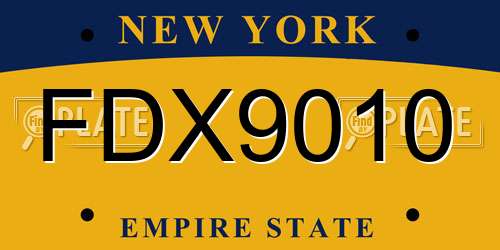 FDX9010 New York License Plate