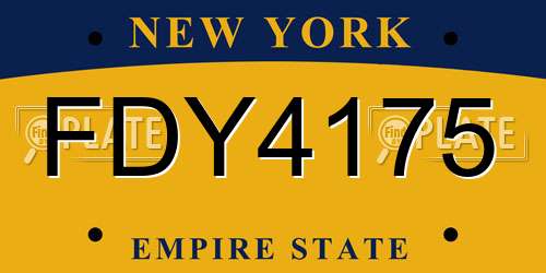 FDY4175 New York License Plate