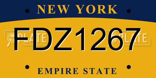 FDZ1267 New York License Plate