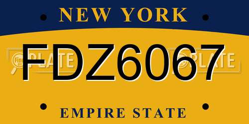FDZ6067 New York License Plate