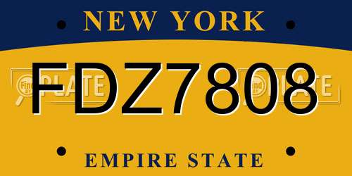 FDZ7808 New York License Plate