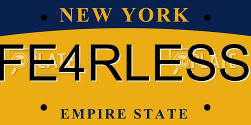 FE4RLESS New York License Plate
