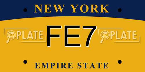FE7 New York License Plate