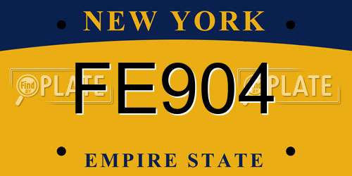 FE904 New York License Plate