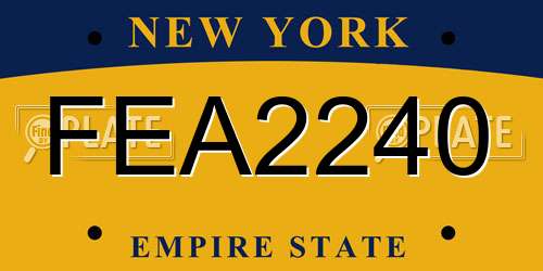 FEA2240 New York License Plate