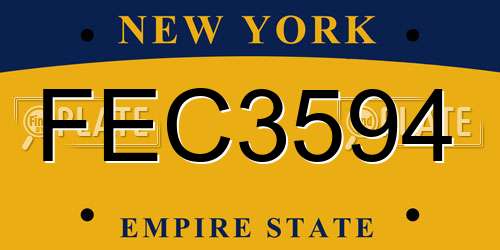 FEC3594 New York License Plate