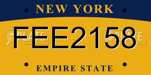 FEE2158 New York License Plate
