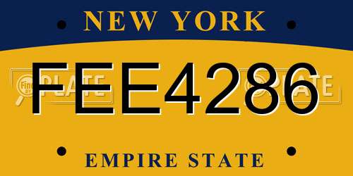 FEE4286 New York License Plate