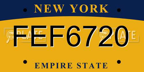 FEF6720 New York License Plate