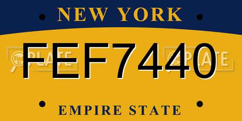 FEF7440 New York License Plate