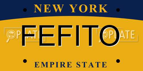 FEFITO New York License Plate