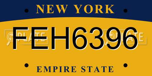 FEH6396 New York License Plate