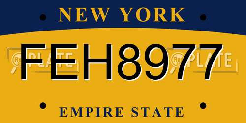 FEH8977 New York License Plate