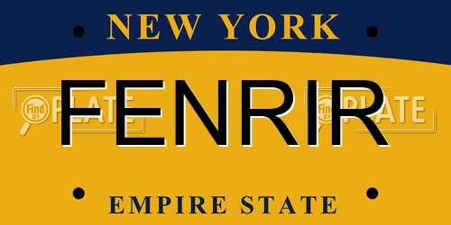 FENRIR New York License Plate