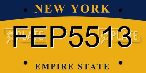 FEP5513 New York License Plate