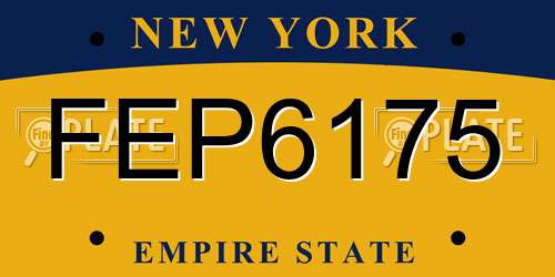 FEP6175 New York License Plate