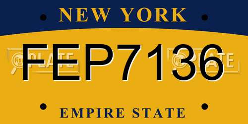 FEP7136 New York License Plate