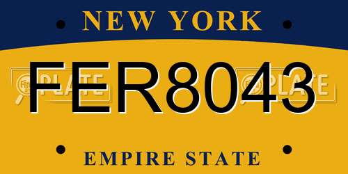 FER8043 New York License Plate