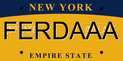 FERDAAA New York License Plate