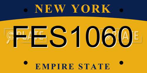 FES1060 New York License Plate