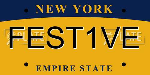 FEST1VE New York License Plate