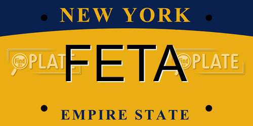 FETA New York License Plate