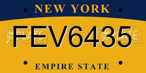 FEV6435 New York License Plate