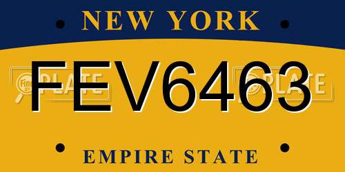FEV6463 New York License Plate