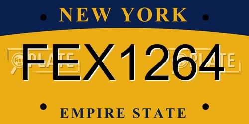 FEX1264 New York License Plate