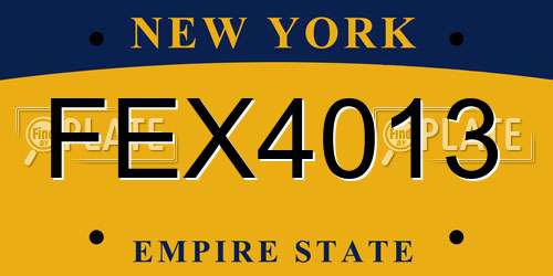 FEX4013 New York License Plate