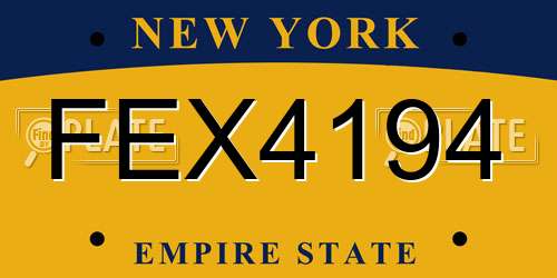FEX4194 New York License Plate