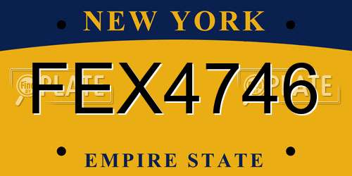 FEX4746 New York License Plate