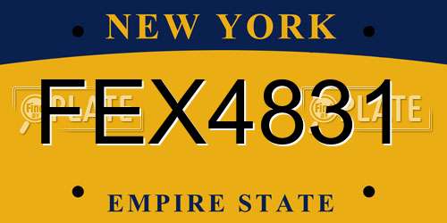 FEX4831 New York License Plate