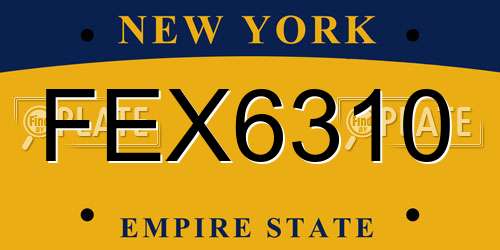 FEX6310 New York License Plate