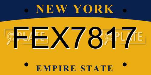 FEX7817 New York License Plate